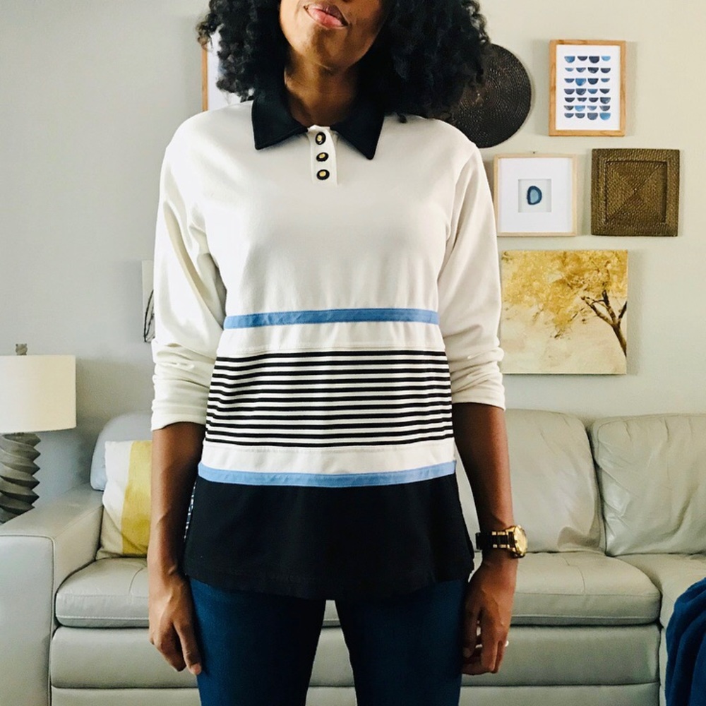 St. John Sport Three Button Preppy Oversized Top
